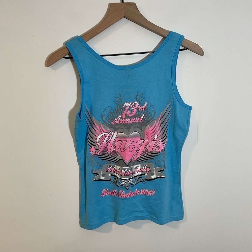 NWT Sturgis Black Hills Rally 73rd Annual Motorcycle Ride 2013 Sz Small Lt Blue - Picture 4 of 11